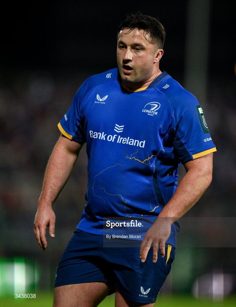 25 April 2026; Thomas Clarkson of Leinster during the United Rugby Championship match between Benetton and Leinster at Stadio Monigo in Treviso, Italy. Photo by Brendan Moran/Sportsfile