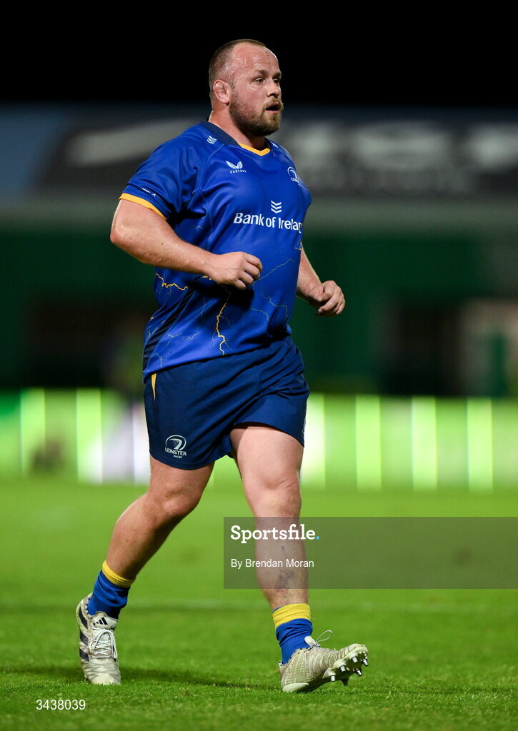25 April 2026; Ed Byrne of Leinster during the United Rugby Championship match between Benetton and Leinster at Stadio Monigo in Treviso, Italy. Photo by Brendan Moran/Sportsfile