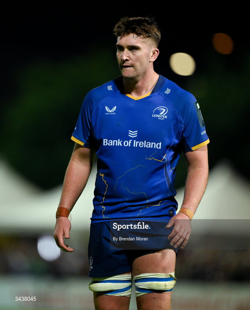 25 April 2026; Brian Deeny of Leinster during the United Rugby Championship match between Benetton and Leinster at Stadio Monigo in Treviso, Italy. Photo by Brendan Moran/Sportsfile