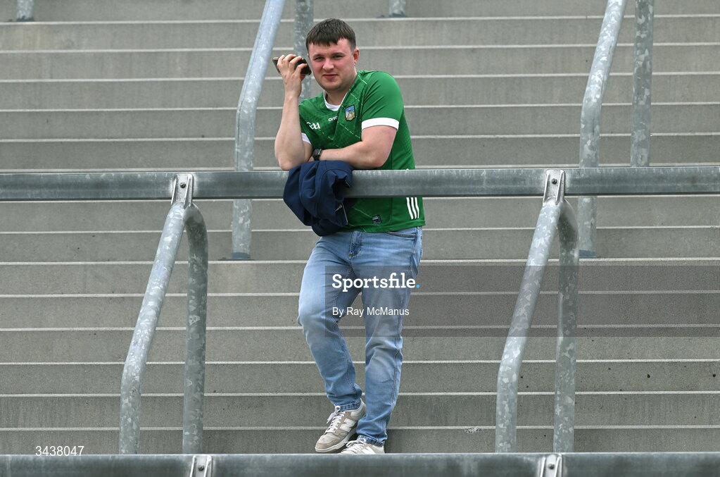 26 April 2026; An early arriving Limerick supporter before the Munster GAA Senior Hurling Championship Round 2 match between Cork and Limerick at SuperValu Páirc Uí Chaoimh in Cork. Photo by Ray McManus/Sportsfile