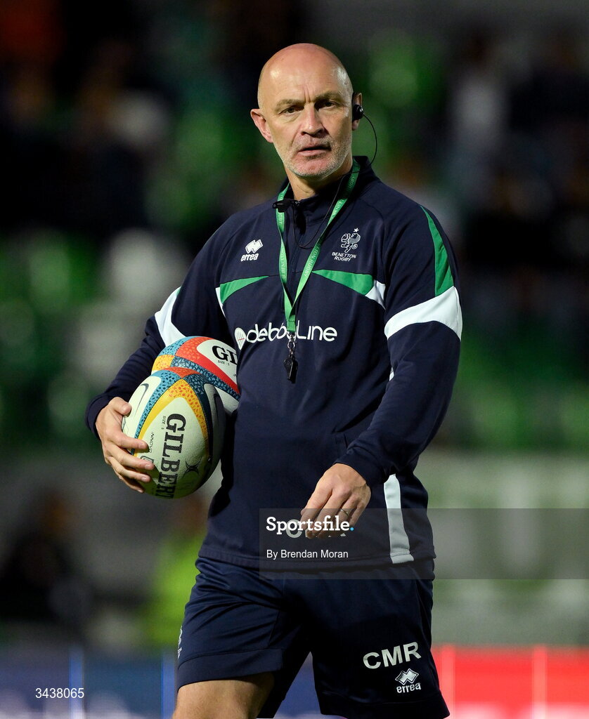 25 April 2026; Benetton head coach Calum MacRae before the United Rugby Championship match between Benetton and Leinster at Stadio Monigo in Treviso, Italy. Photo by Brendan Moran/Sportsfile