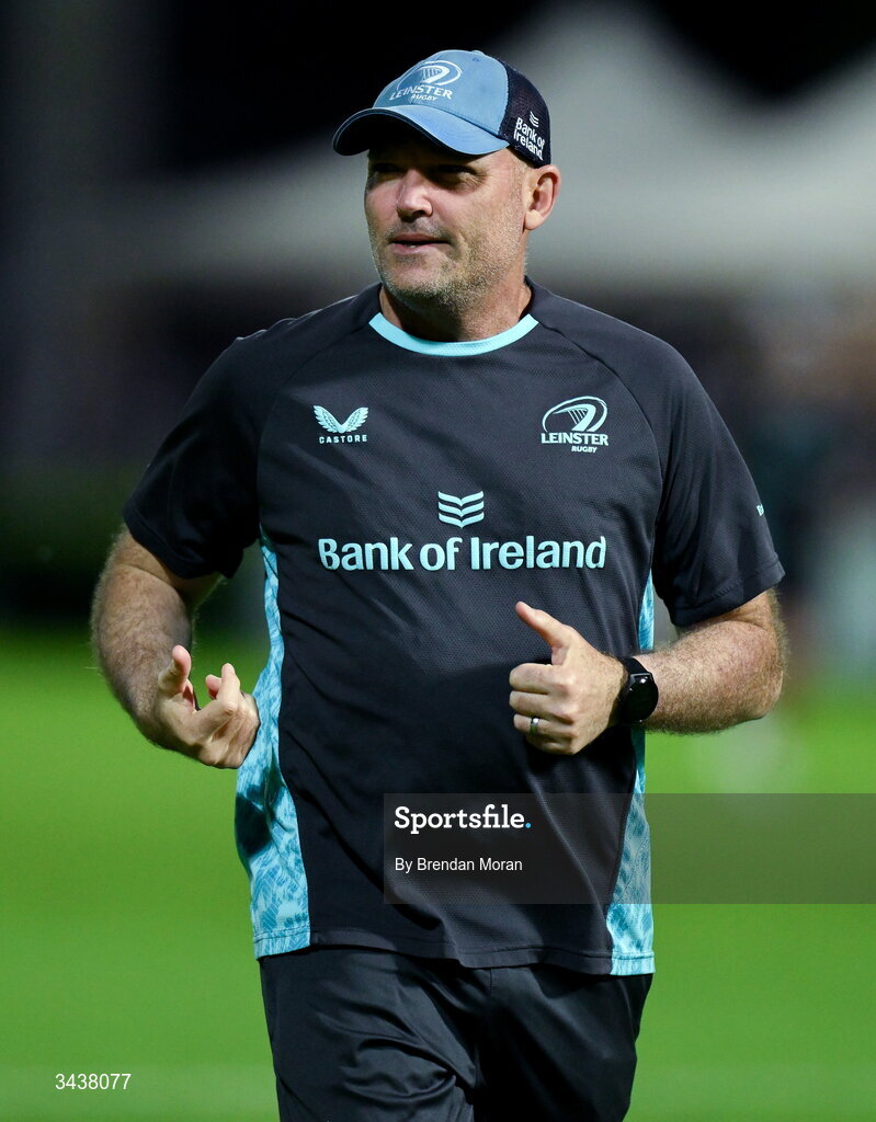 25 April 2026; Leinster senior coach Jacques Nienaber before the United Rugby Championship match between Benetton and Leinster at Stadio Monigo in Treviso, Italy. Photo by Brendan Moran/Sportsfile