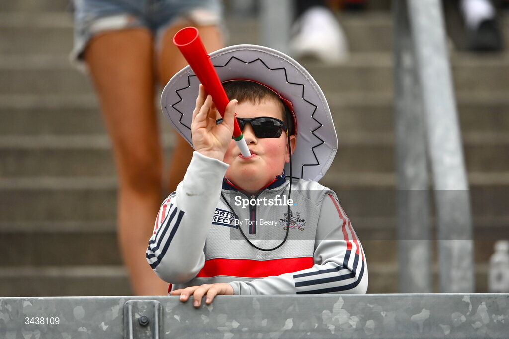 26 April 2026; A young Cork supporter on the terrace before the Munster GAA Senior Hurling Championship Round 2 match between Cork and Limerick at SuperValu Páirc Uí Chaoimh in Cork. Photo by Tom Beary/Sportsfile