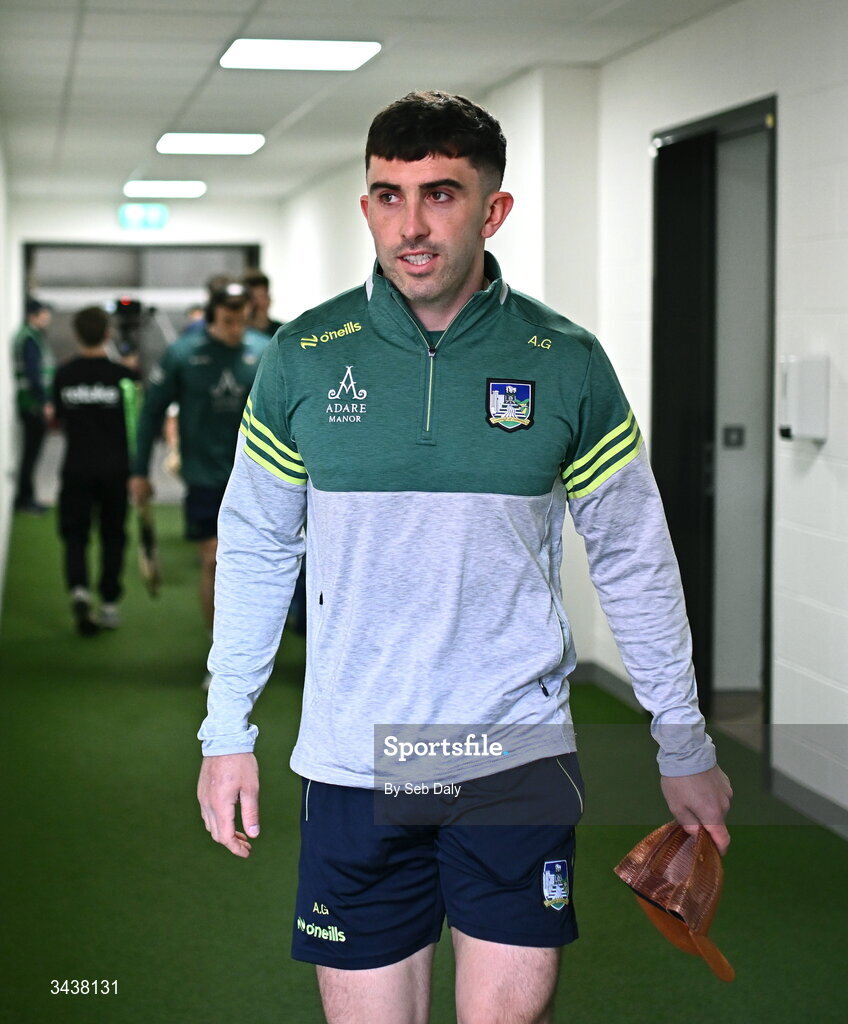 26 April 2026; Limerick's Aaron Gillane before the Munster GAA Senior Hurling Championship Round 2 match between Cork and Limerick at SuperValu Páirc Uí Chaoimh in Cork. Photo by Seb Daly/Sportsfile