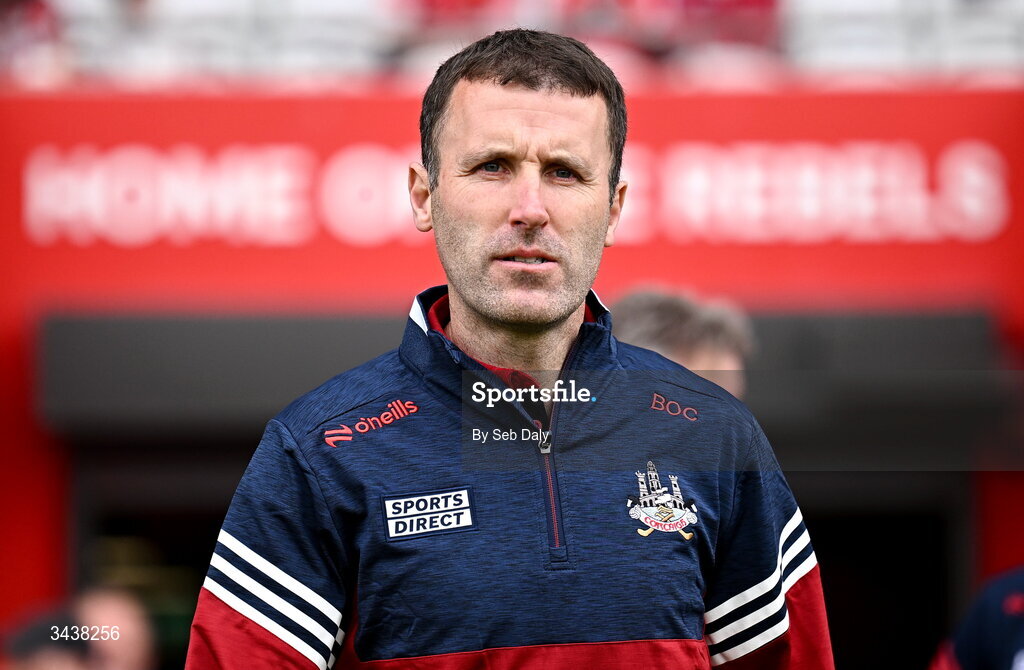26 April 2026; Cork manager Ben O'Connor before the Munster GAA Senior Hurling Championship Round 2 match between Cork and Limerick at SuperValu Páirc Uí Chaoimh in Cork. Photo by Seb Daly/Sportsfile