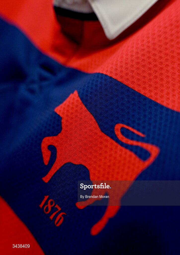 26 April 2026; Jerseys in the Clontarf RFC dressingroom before the Energia Men's All-Ireland League Division 1A final match between Clontarf FC and St Mary's College RFC at the Aviva Stadium in Dublin. Photo by Brendan Moran/Sportsfile