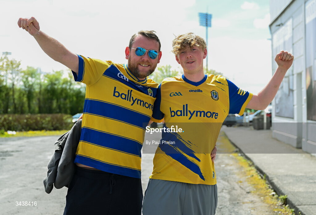26 April 2026; Roscommon supporters Darren and Taylor Hynes before the Connacht GAA Football Senior Championship semi-final match between Mayo and Roscommon at Hastings Insurance MacHale Park in Castlebar, Mayo. Photo by Paul Phelan/Sportsfile