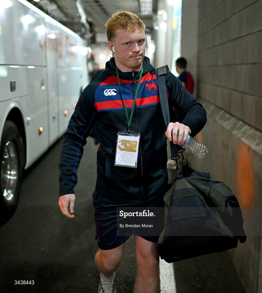 26 April 2026; Hugh Cooney of Clontarf RFC before the Energia Men's All-Ireland League Division 1A final match between Clontarf FC and St Mary's College RFC at the Aviva Stadium in Dublin. Photo by Brendan Moran/Sportsfile