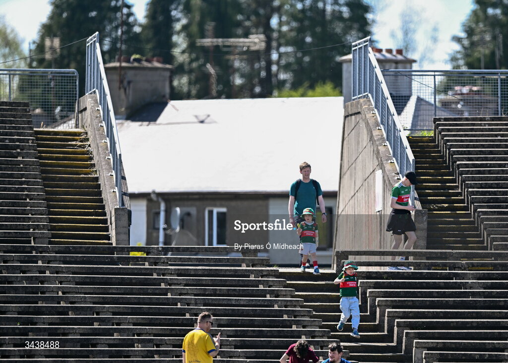 26 April 2026; Supporters arrive for the Connacht GAA Football Senior Championship semi-final match between Mayo and Roscommon at Hastings Insurance MacHale Park in Castlebar, Mayo. Photo by Piaras Ó Mídheach/Sportsfile
