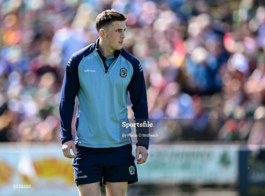 26 April 2026; Dylan Ruane of Roscommon walks the pitch before the Connacht GAA Football Senior Championship semi-final match between Mayo and Roscommon at Hastings Insurance MacHale Park in Castlebar, Mayo. Photo by Piaras Ó Mídheach/Sportsfile