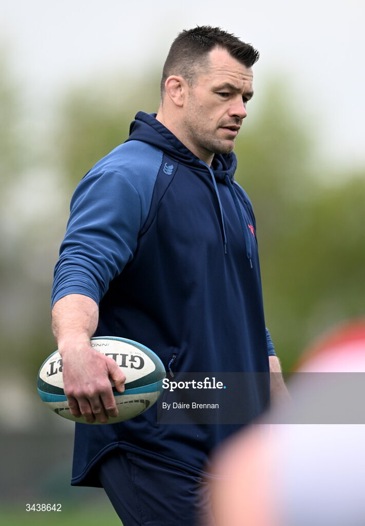 26 April 2026; Clontarf FC coach Cian Healy ahead of the Energia Men's All-Ireland League Division 1A final match between Clontarf FC and St Mary's College RFC at the Aviva Stadium in Dublin. Photo by Daire Brennan/Sportsfile