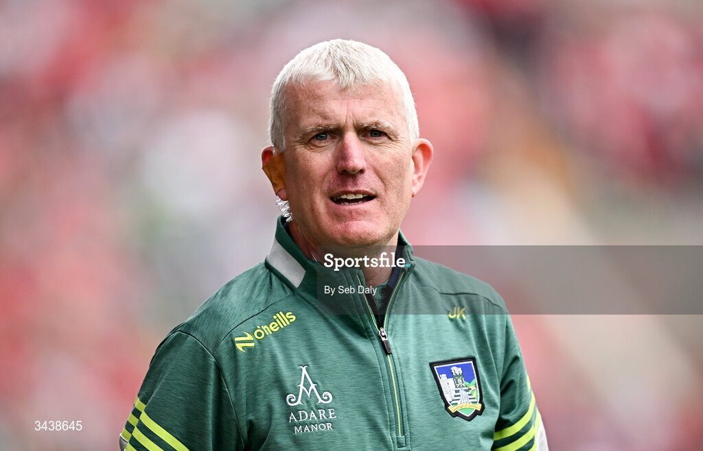 26 April 2026; Limerick manager John Kiely during the Munster GAA Senior Hurling Championship Round 2 match between Cork and Limerick at SuperValu Páirc Uí Chaoimh in Cork. Photo by Seb Daly/Sportsfile