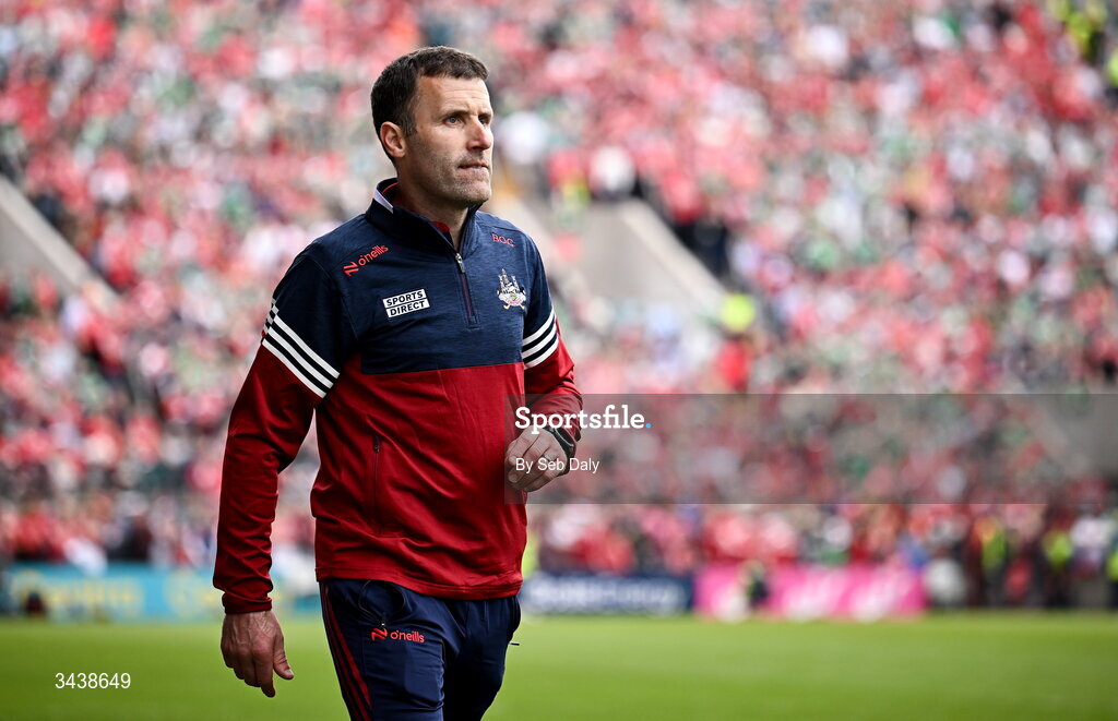 26 April 2026; Cork manager Ben O'Connor during the Munster GAA Senior Hurling Championship Round 2 match between Cork and Limerick at SuperValu Páirc Uí Chaoimh in Cork. Photo by Seb Daly/Sportsfile