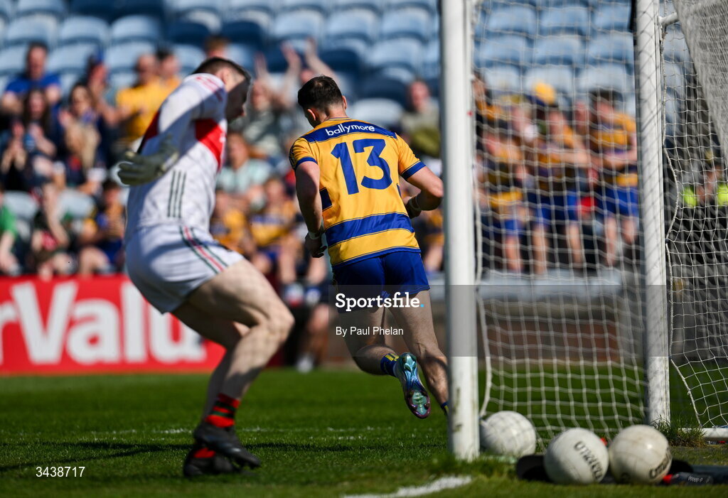 26 April 2026; Diarmuid Murtagh of Roscommon celebrates his goal during the Connacht GAA Football Senior Championship semi-final match between Mayo and Roscommon at Hastings Insurance MacHale Park in Castlebar, Mayo. Photo by Paul Phelan/Sportsfile