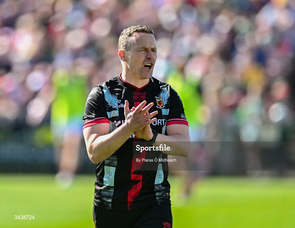 26 April 2026; Mayo manager Andy Moran before the Connacht GAA Football Senior Championship semi-final match between Mayo and Roscommon at Hastings Insurance MacHale Park in Castlebar, Mayo. Photo by Piaras Ó Mídheach/Sportsfile