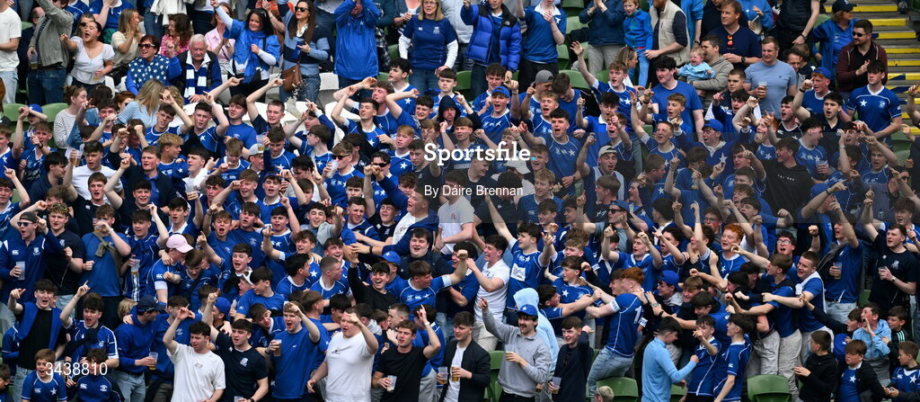 26 April 2026; St Mary's College RFC supporters celebrate their side's second try during the Energia Men's All-Ireland League Division 1A final match between Clontarf FC and St Mary's College RFC at the Aviva Stadium in Dublin. Photo by Daire Brennan/Sportsfile
