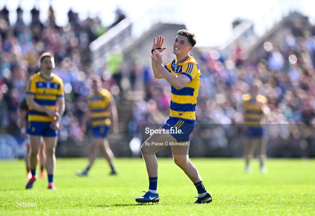 26 April 2026; Dylan Ruane of Roscommon reacts after a missed chance during the Connacht GAA Football Senior Championship semi-final match between Mayo and Roscommon at Hastings Insurance MacHale Park in Castlebar, Mayo. Photo by Piaras Ó Mídheach/Sportsfile
