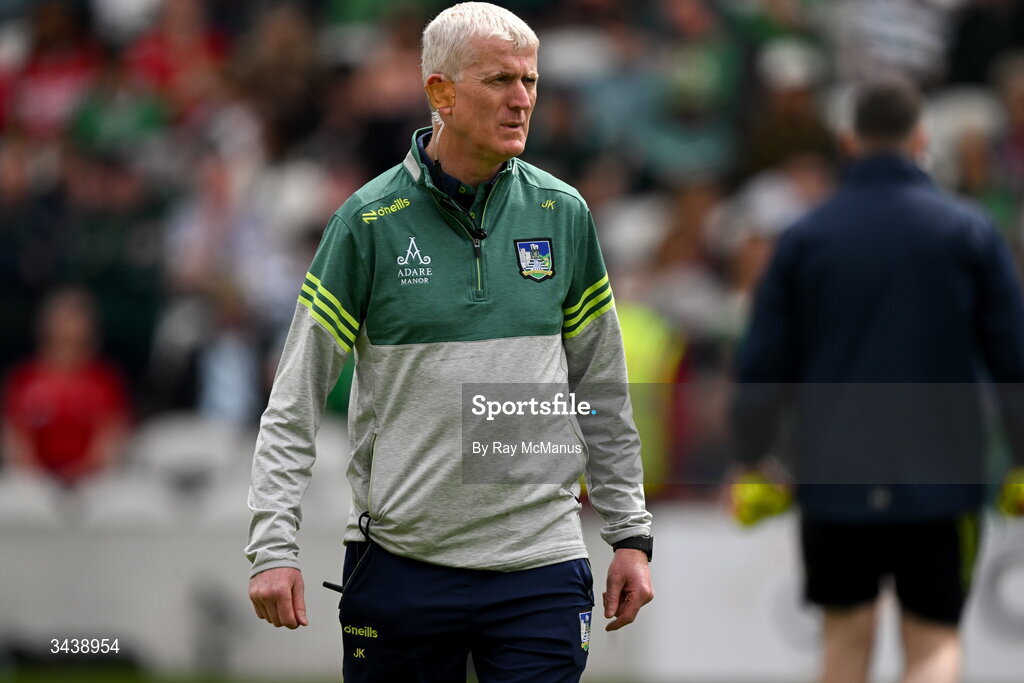 26 April 2026; Limerick manager John Kiely before the Munster GAA Senior Hurling Championship Round 2 match between Cork and Limerick at SuperValu Páirc Uí Chaoimh in Cork. Photo by Ray McManus/Sportsfile