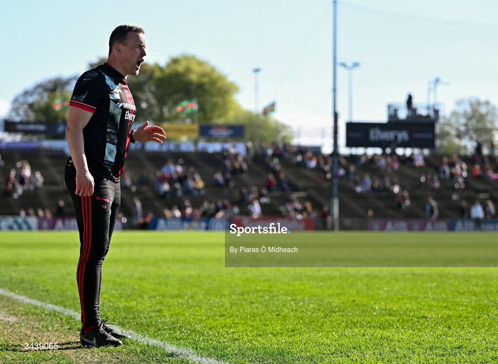 26 April 2026; Mayo manager Andy Moran during the Connacht GAA Football Senior Championship semi-final match between Mayo and Roscommon at Hastings Insurance MacHale Park in Castlebar, Mayo. Photo by Piaras Ó Mídheach/Sportsfile