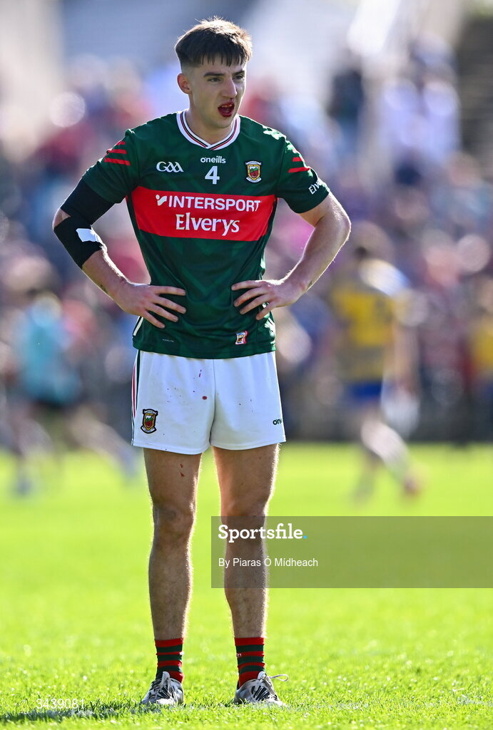 26 April 2026; Enda Hession of Mayo after his side's defeat in the Connacht GAA Football Senior Championship semi-final match between Mayo and Roscommon at Hastings Insurance MacHale Park in Castlebar, Mayo. Photo by Piaras Ó Mídheach/Sportsfile
