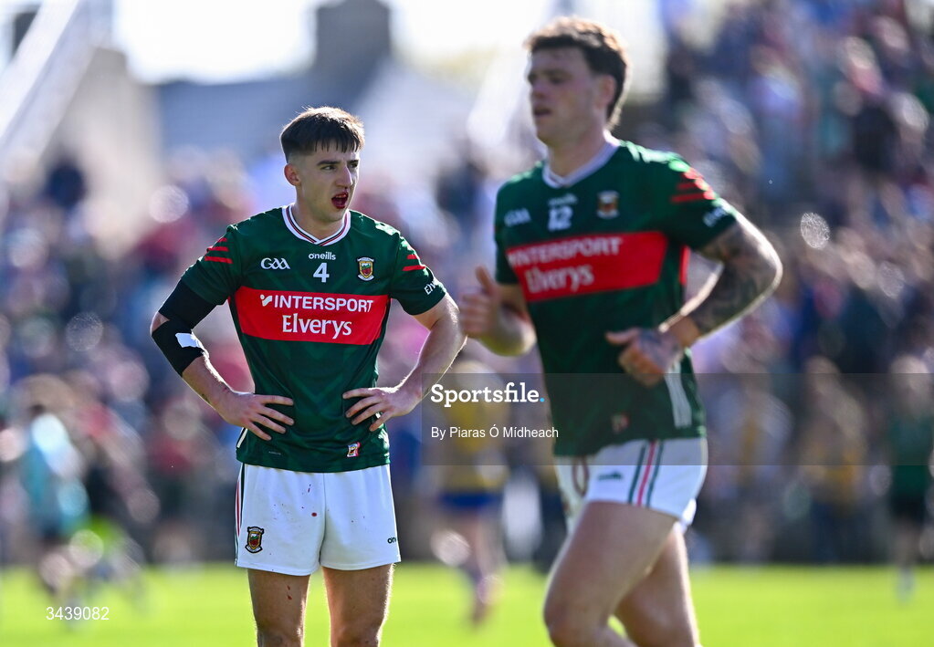 26 April 2026; Enda Hession of Mayo after his side's defeat in the Connacht GAA Football Senior Championship semi-final match between Mayo and Roscommon at Hastings Insurance MacHale Park in Castlebar, Mayo. Photo by Piaras Ó Mídheach/Sportsfile