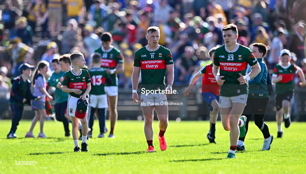 26 April 2026; Ryan O'Donoghue of Mayo, 11, after his side's defeat in the Connacht GAA Football Senior Championship semi-final match between Mayo and Roscommon at Hastings Insurance MacHale Park in Castlebar, Mayo. Photo by Piaras Ó Mídheach/Sportsfile