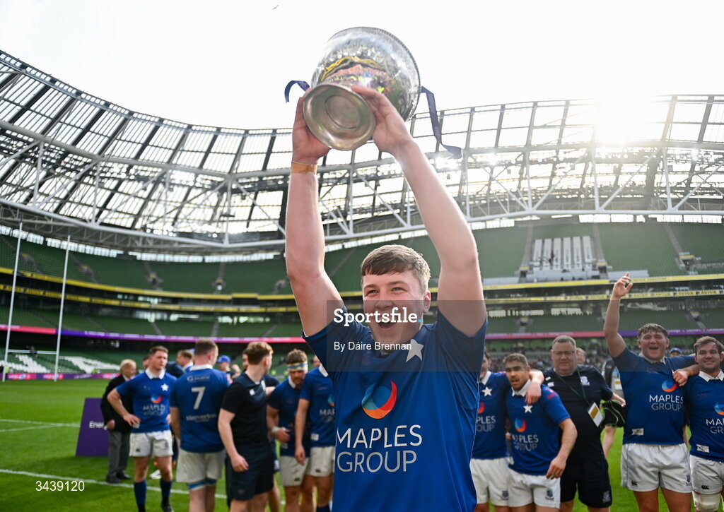 26 April 2026; Daniel Leane of St Mary's College RFC celebrates after the Energia Men's All-Ireland League Division 1A final match between Clontarf FC and St Mary's College RFC at the Aviva Stadium in Dublin. Photo by Daire Brennan/Sportsfile