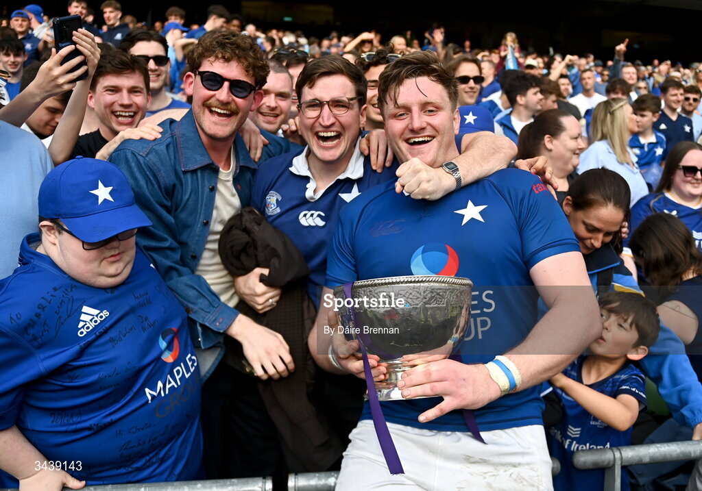 26 April 2026; Michael McCormack of St Mary's College RFC celebrates after the Energia Men's All-Ireland League Division 1A final match between Clontarf FC and St Mary's College RFC at the Aviva Stadium in Dublin. Photo by Daire Brennan/Sportsfile