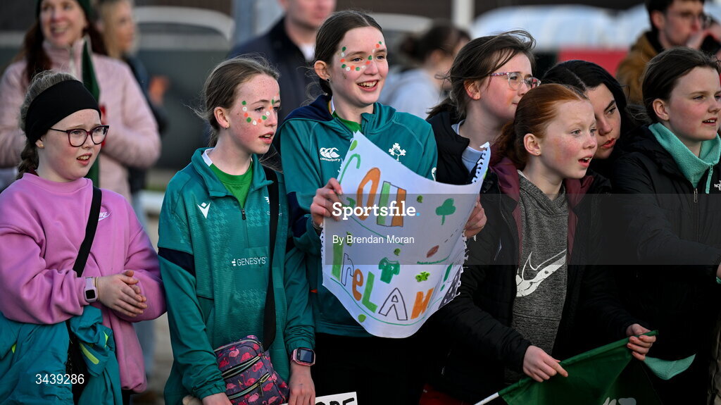 18 April 2026; Ireland supporters wait to meet the team after the Women's Six Nations Rugby Championship match between Ireland and Italy at Dexcom Stadium in Galway. Photo by Brendan Moran/Sportsfile