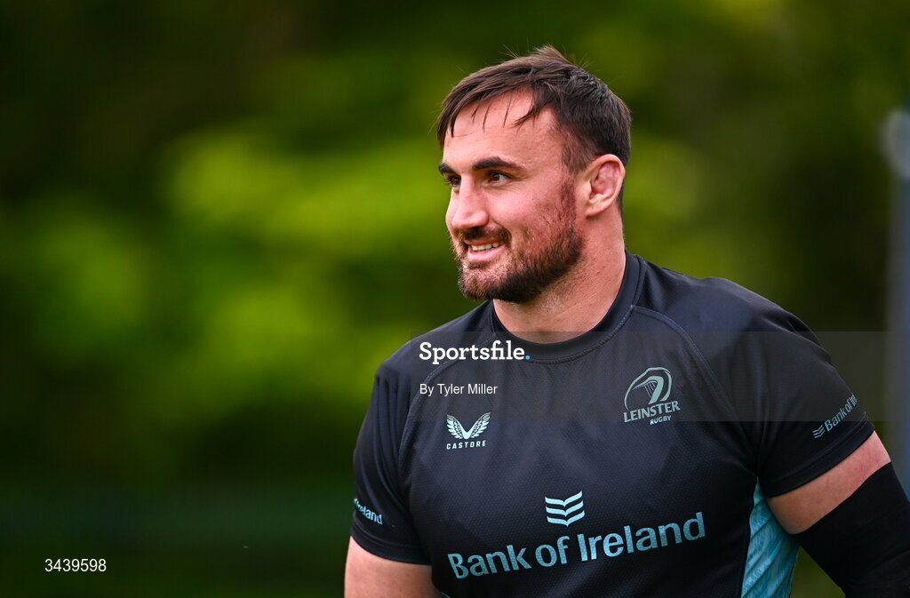 27 April 2026; Rónan Kelleher during a Leinster Rugby squad training session at Rosemount in UCD, Dublin. Photo by Tyler Miller/Sportsfile