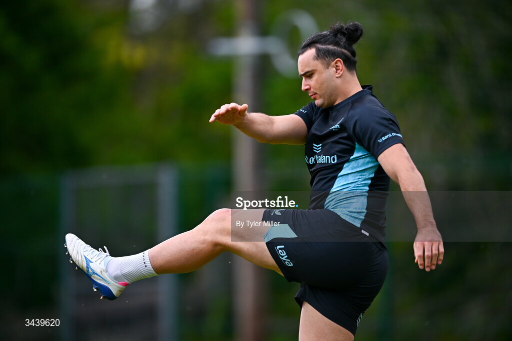 27 April 2026; James Lowe during a Leinster Rugby squad training session at Rosemount in UCD, Dublin. Photo by Tyler Miller/Sportsfile