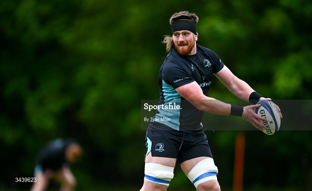 27 April 2026; Joe McCarthy during a Leinster Rugby squad training session at Rosemount in UCD, Dublin. Photo by Tyler Miller/Sportsfile