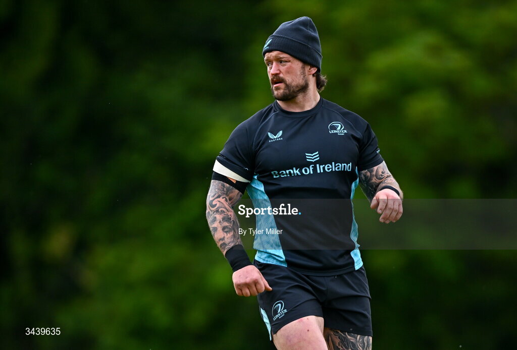 27 April 2026; Andrew Porter during a Leinster Rugby squad training session at Rosemount in UCD, Dublin. Photo by Tyler Miller/Sportsfile