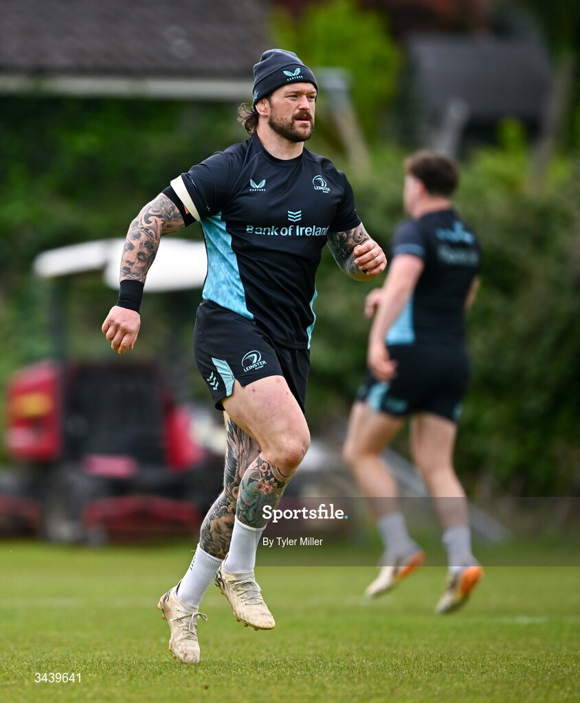 27 April 2026; Andrew Porter during a Leinster Rugby squad training session at Rosemount in UCD, Dublin. Photo by Tyler Miller/Sportsfile