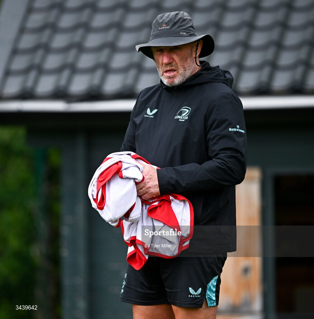 27 April 2026; Robin McBryde during a Leinster Rugby squad training session at Rosemount in UCD, Dublin. Photo by Tyler Miller/Sportsfile