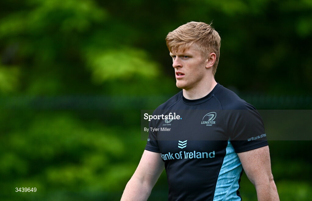 27 April 2026; Tommy O'Brien during a Leinster Rugby squad training session at Rosemount in UCD, Dublin. Photo by Tyler Miller/Sportsfile