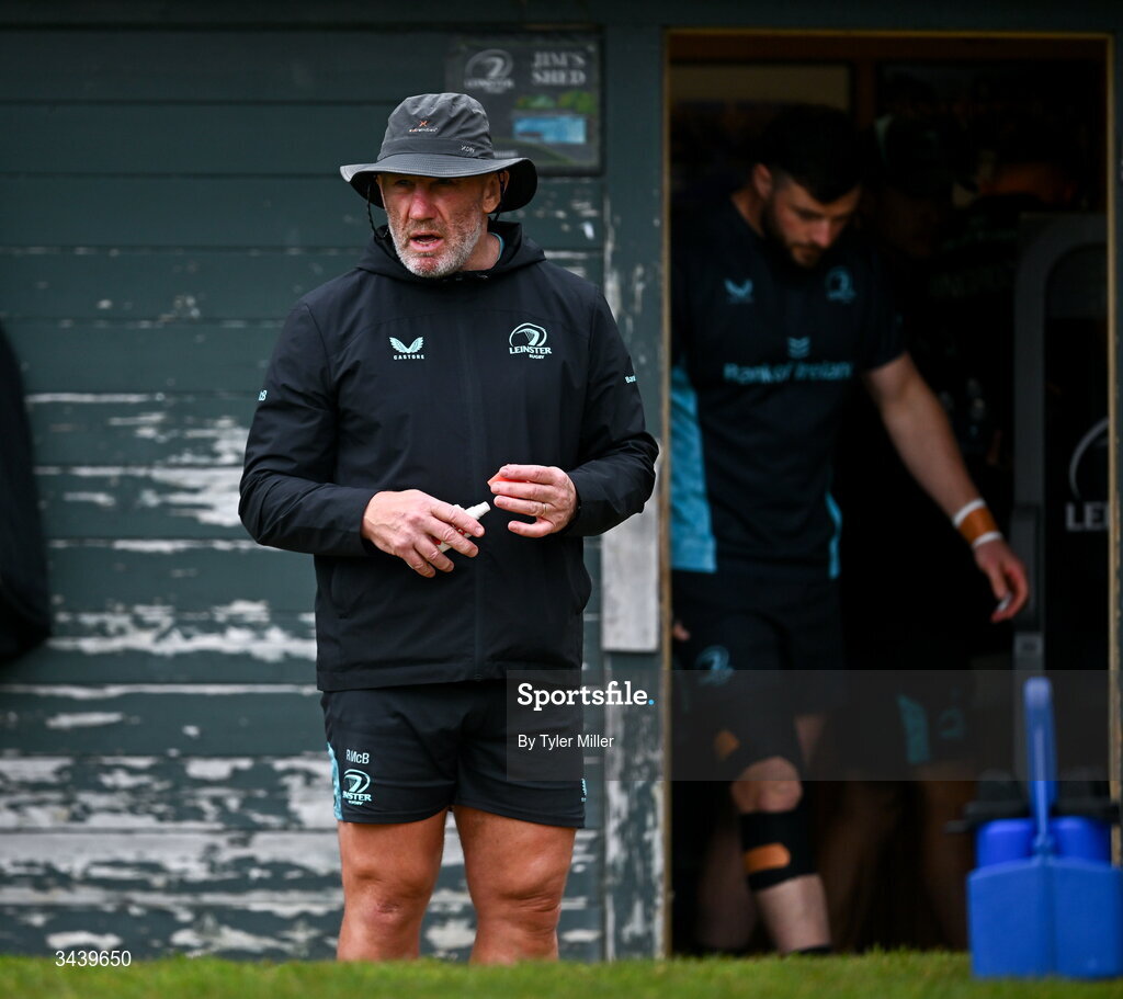 27 April 2026; Assistant coach Robin McBryde during a Leinster Rugby squad training session at Rosemount in UCD, Dublin. Photo by Tyler Miller/Sportsfile