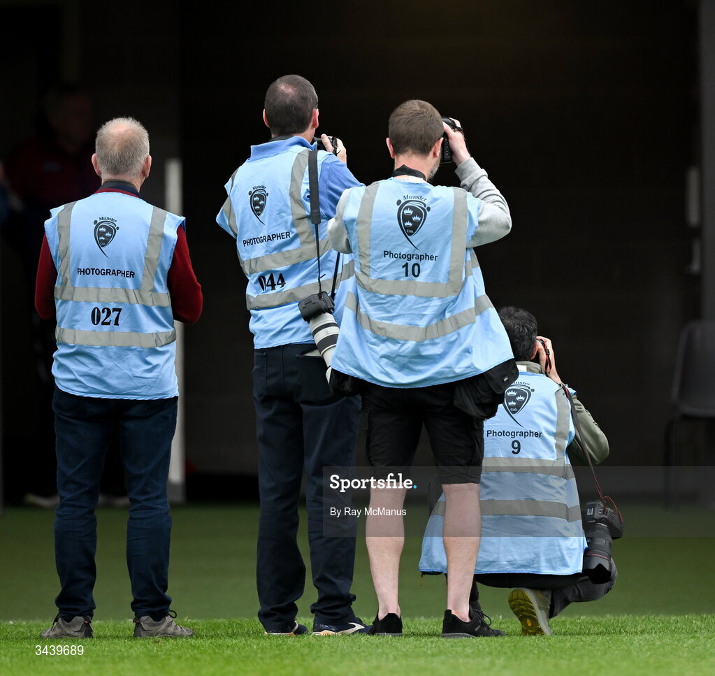 26 April 2026; Photographers await the Cork players arrival before the Munster GAA Senior Hurling Championship Round 2 match between Cork and Limerick at SuperValu Páirc Uí Chaoimh in Cork. Photo by Ray McManus/Sportsfile
