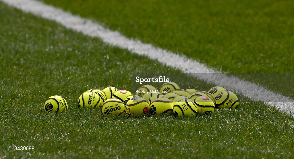 26 April 2026; O'Neills sliotars on the grass during the warm up session in advance of the Munster GAA Senior Hurling Championship Round 2 match between Cork and Limerick at SuperValu Páirc Uí Chaoimh in Cork. Photo by Ray McManus/Sportsfile