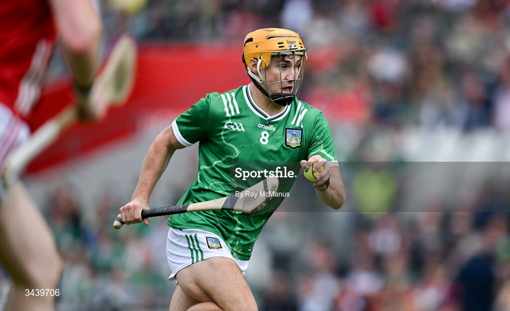 26 April 2026; Adam English of Limerick during the Munster GAA Senior Hurling Championship Round 2 match between Cork and Limerick at SuperValu Páirc Uí Chaoimh in Cork. Photo by Ray McManus/Sportsfile