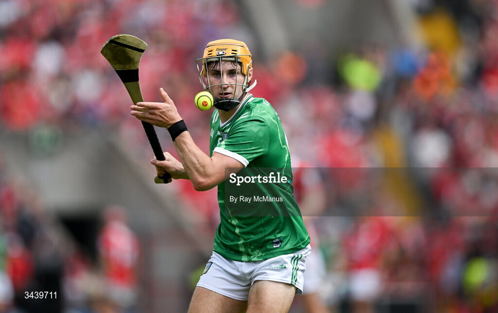 26 April 2026; Adam English of Limerick during the Munster GAA Senior Hurling Championship Round 2 match between Cork and Limerick at SuperValu Páirc Uí Chaoimh in Cork. Photo by Ray McManus/Sportsfile