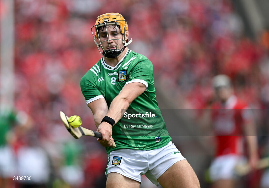 26 April 2026; Adam English of Limerick during the Munster GAA Senior Hurling Championship Round 2 match between Cork and Limerick at SuperValu Páirc Uí Chaoimh in Cork. Photo by Ray McManus/Sportsfile