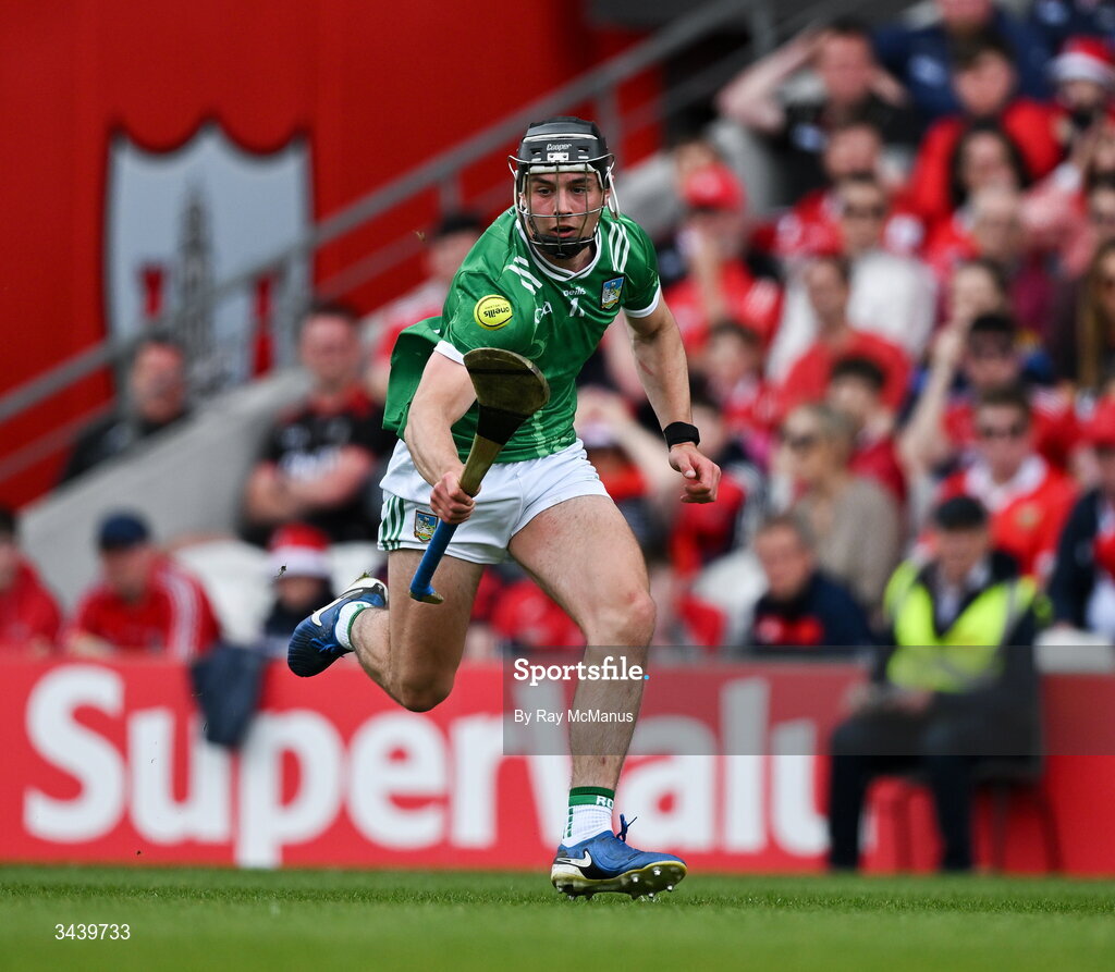 26 April 2026; Aidan O'Connor of Limerick during the Munster GAA Senior Hurling Championship Round 2 match between Cork and Limerick at SuperValu Páirc Uí Chaoimh in Cork. Photo by Ray McManus/Sportsfile