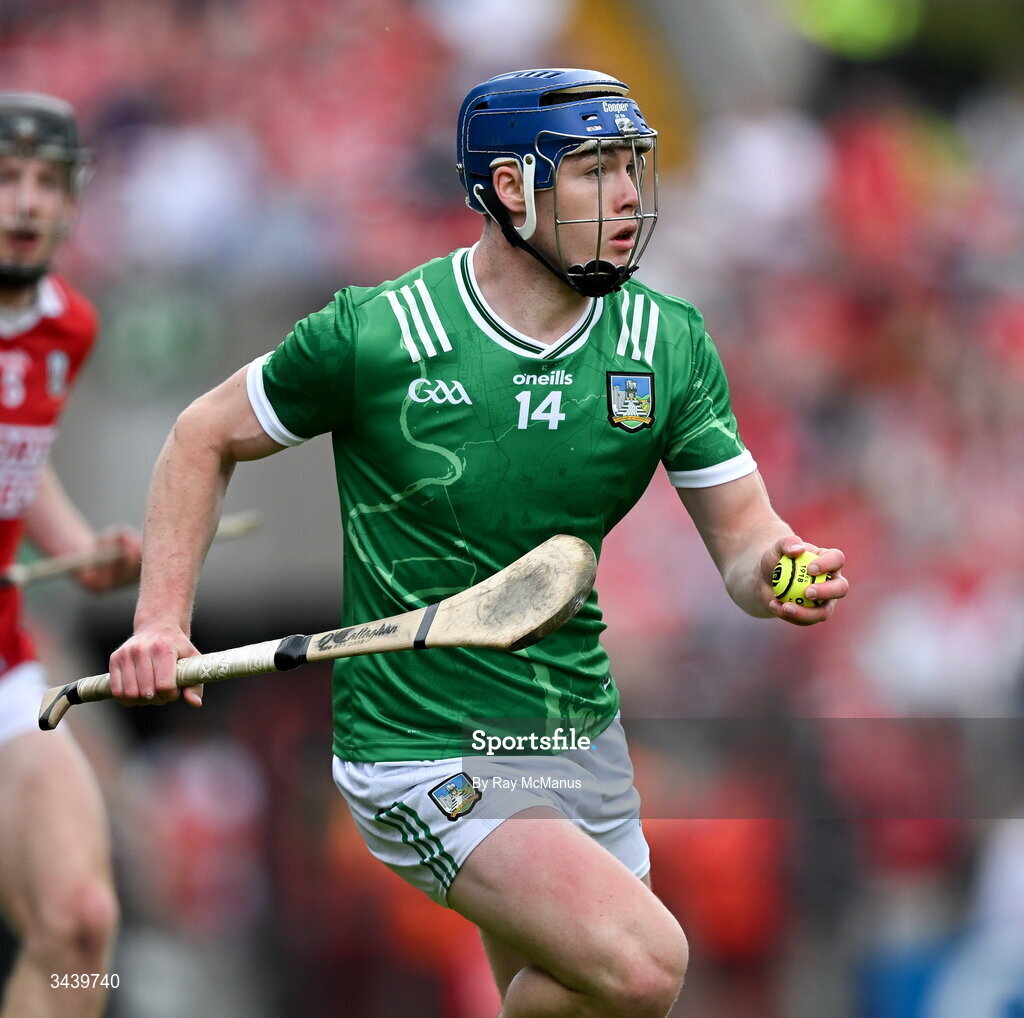 26 April 2026; Shane O'Brien of Limerick during the Munster GAA Senior Hurling Championship Round 2 match between Cork and Limerick at SuperValu Páirc Uí Chaoimh in Cork. Photo by Ray McManus/Sportsfile
