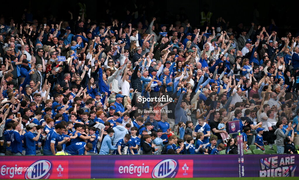 26 April 2026; St Mary's College RFC supporters during the Energia Men's All-Ireland League Division 1A final match between Clontarf FC and St Mary's College RFC at the Aviva Stadium in Dublin. Photo by Brendan Moran/Sportsfile