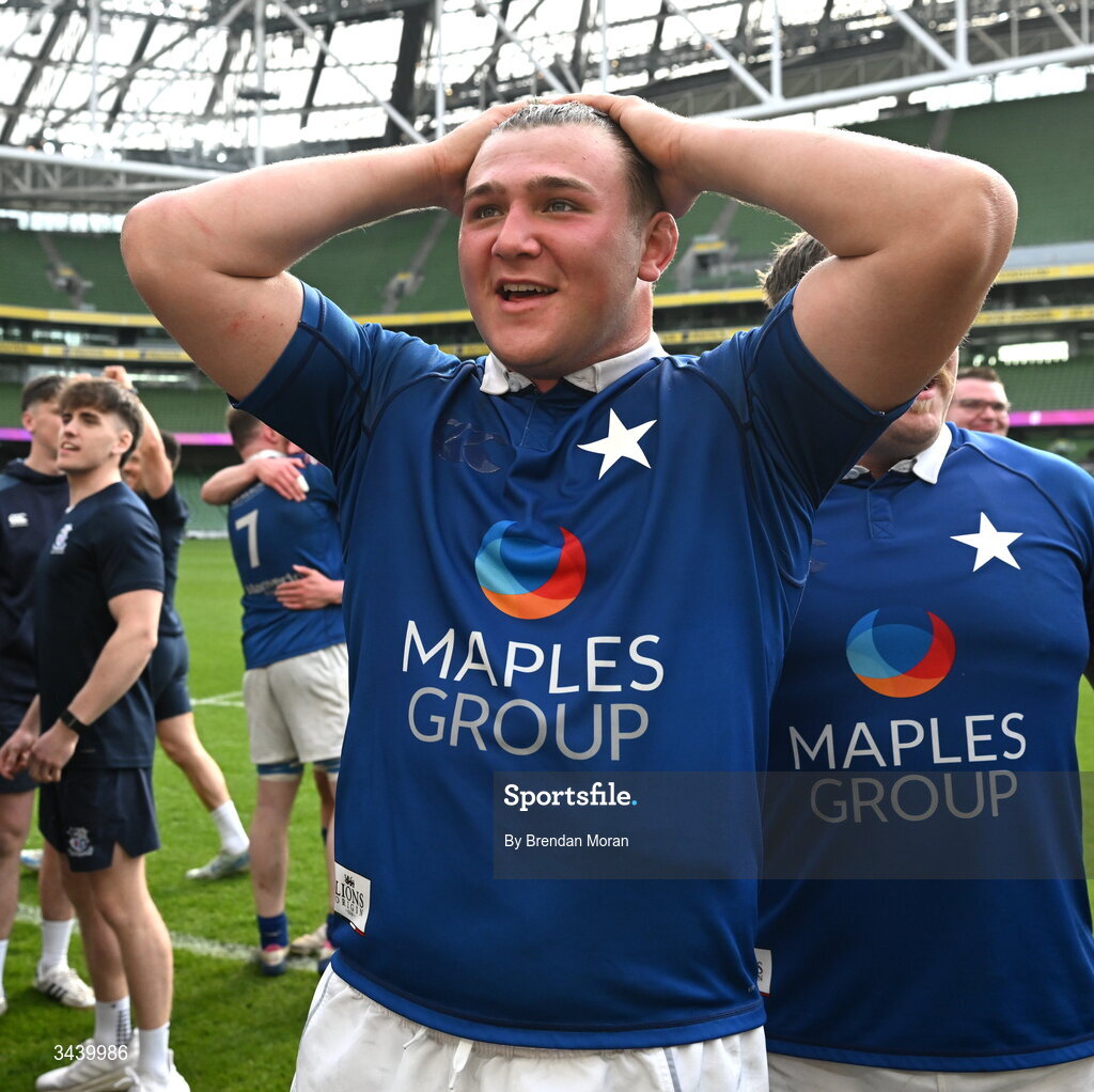 26 April 2026; Andrew Sparrow of St Mary's College RFC after the Energia Men's All-Ireland League Division 1A final match between Clontarf FC and St Mary's College RFC at the Aviva Stadium in Dublin. Photo by Brendan Moran/Sportsfile