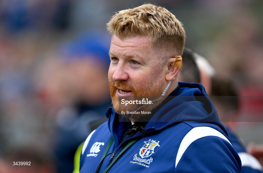 26 April 2026; St Mary's College RFC head coach Mark McHugh during the Energia Men's All-Ireland League Division 1A final match between Clontarf FC and St Mary's College RFC at the Aviva Stadium in Dublin. Photo by Brendan Moran/Sportsfile