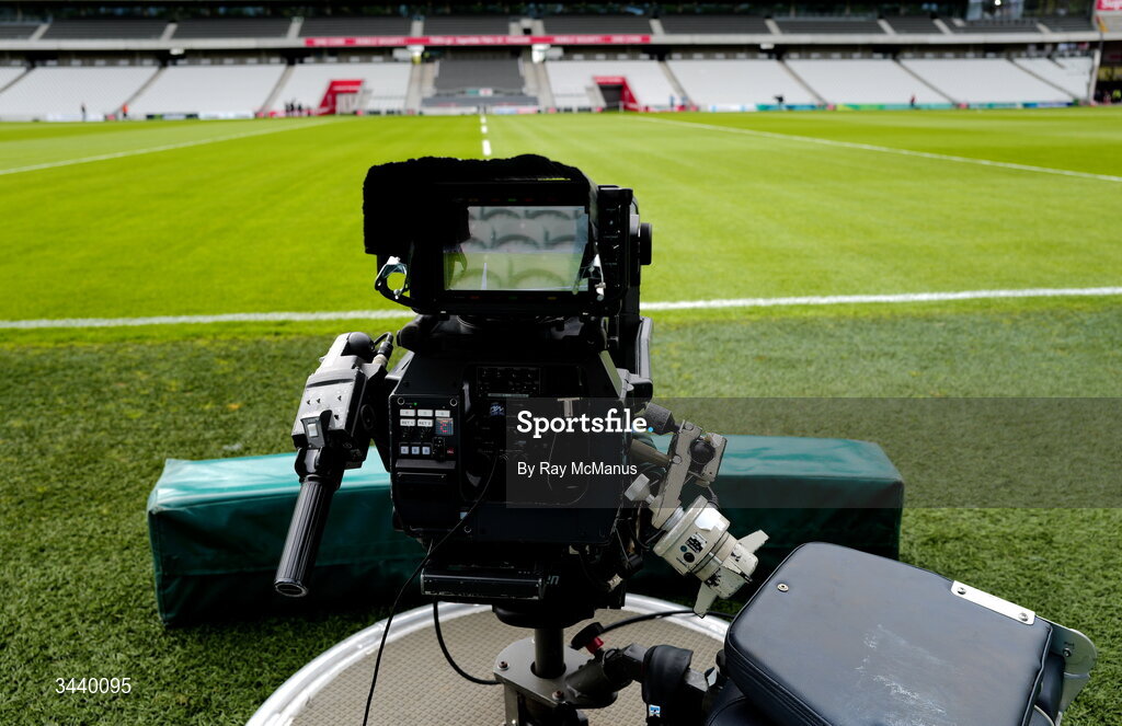 26 April 2026; A Sony Fujinon TV camera before the Munster GAA Senior Hurling Championship Round 2 match between Cork and Limerick at SuperValu Páirc Uí Chaoimh in Cork. Photo by Ray McManus/Sportsfile