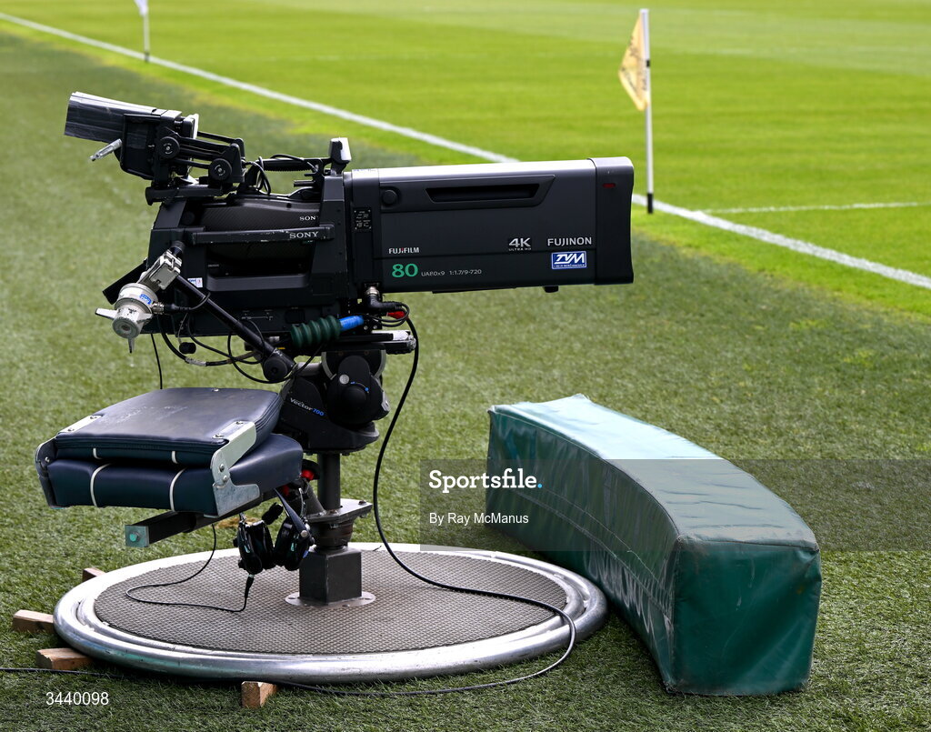 26 April 2026; A Sony Fujinon TV camera before the Munster GAA Senior Hurling Championship Round 2 match between Cork and Limerick at SuperValu Páirc Uí Chaoimh in Cork. Photo by Ray McManus/Sportsfile