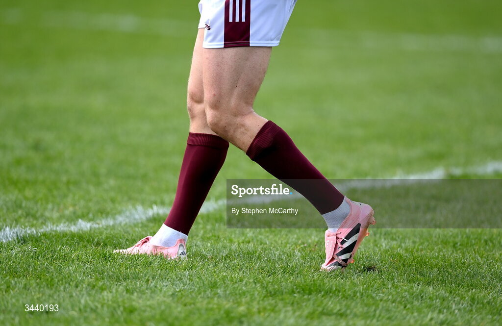 25 April 2026; A detailed view of the adidas predator boots worn by Shane Walsh of Galway during the Connacht GAA Football Senior Championship semi-final match between Leitrim and Galway at Heartland Credit Union Páirc Seán Mac Diarmada in Carrick-on-Shannon, Leitrim. Photo by Stephen McCarthy/Sportsfile